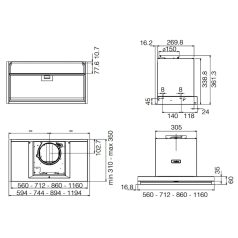   Elica - Páraelszívó BOXIN PLUS IXGL/A/120 + Kenyérpirító 1T20
