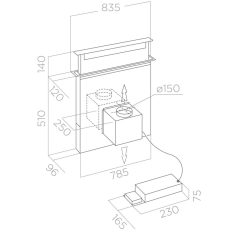 Elica - Páraelszívó PANDORA GME IX/A/90 motor nélkül