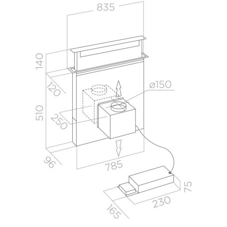 Elica - Páraelszívó PANDORA GME IX/A/90 motor nélkül