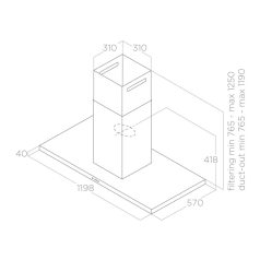 Elica - Páraelszívó THIN ISLAND IX/A/120