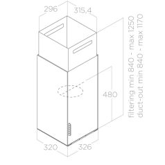 Elica - Páraelszívó HAIKU ISLAND BL/A/32