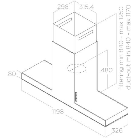 Elica - Páraelszívó HAIKU ISLAND BL/A/120