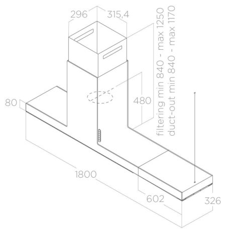 Elica - Páraelszívó HAIKU ISLAND BL/A/180