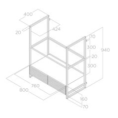 Elica - Páraelszívó OPEN SUITE BL MAT/F/80