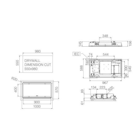 Elica - Páraelszívó HILIGHT GLASS H16 WH/A/100