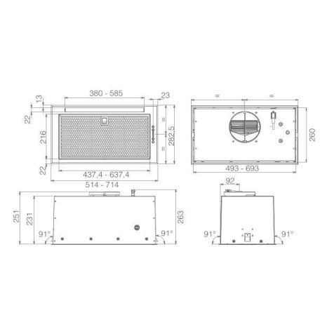 Elica - Páraelszívó FOLD BL MAT/A/52 fekete + hűtőtáska