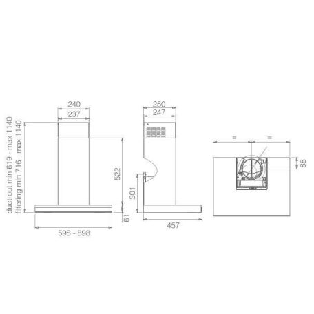 Elica - Páraelszívó ADÉLE BL MAT/A/90 GFB - A készlet erejéig rendelhető!
