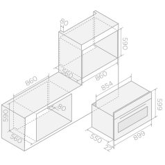 ELICA - Beépíthető sütő VIRTUS MULTI 90 TFT BL
