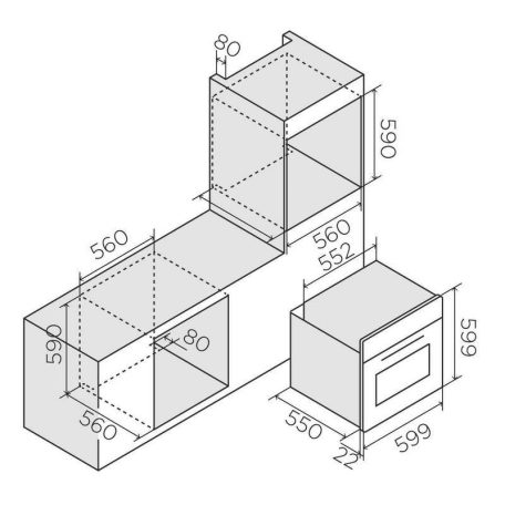 ELICA - Beépíthető sütő VIRTUS MULTI 60 TFT BL + Ajándék Pizzaszett