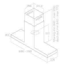 Elica - Páraelszívó HAIKU DRY ISL @ BLRO/A/90x32