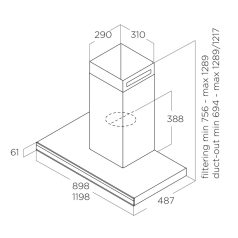   Elica - Páraelszívó ELEMENT @ BLMAT/A/120 + ajándék Cata mikro MW-5120 DG