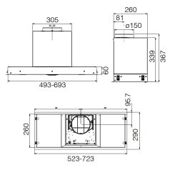 Elica - Páraelszívó HIDDEN 2.0 BL MAT/A/72