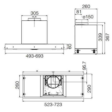 Elica - Páraelszívó HIDDEN 2.0 BL MAT/A/72