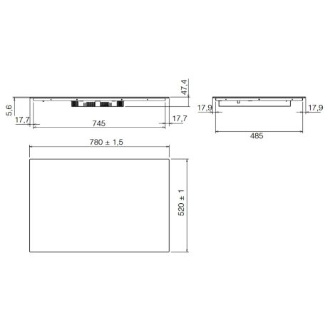ELICA - Beépíthető indukciós főzőlap RATIO CONNEX 803 PLUS