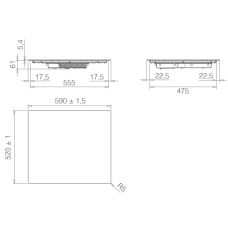ELICA - Beépíthető indukciós kerámialap PRIMIS 604 PLUS RAW