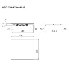   ELICA - Beépíthető indukciós kerámialap RATIO CONNEX 603 PLUS RAW