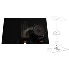 Sirius SIR1027sz indukciós főzőlap beépített elszívóval S-DDH6 AUTOMATIC indukciós főzőlappal, fehér SENSE lámpával + CATA NEW YORK edényszett