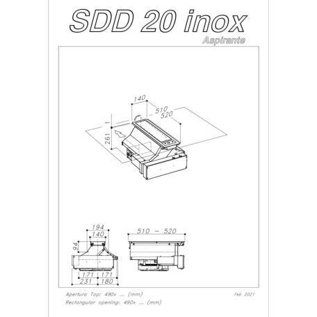 Sirius - Páraelszívó S-DD20 MIDDLE BRUSHLESS Inox