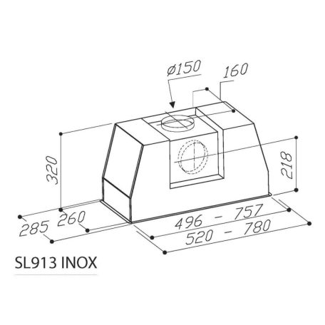 Sirius - Páraelszívó SL-913 TW 78 cm Inox