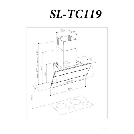 Sirius - Páraelszívó SLTC-119 TW 80 cm inox