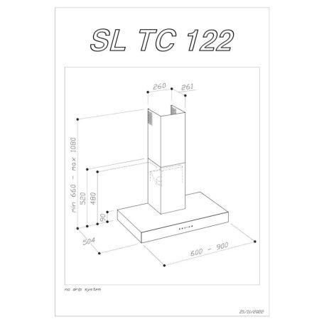 Sirius - Páraelszívó SLTC-122 TW ANTI-DROP 90 cm inox
