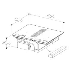   SIRIUS - S-DDH6 Indukciós főzőlap beépített elszívóval