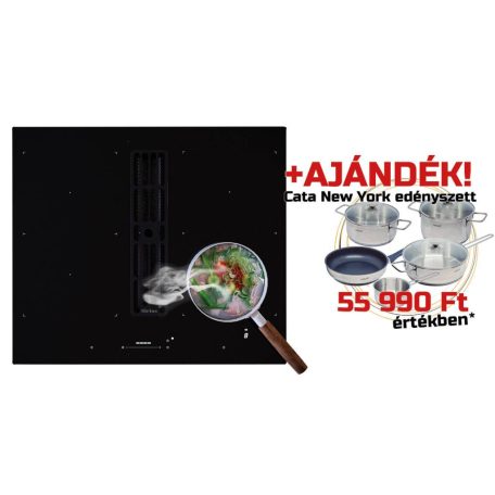 Sirius SIR1981sz indukciós főzőlap beépített elszívóval S-DDH6 SYNTHESIS 60 cm + CATA NEW YORK edényszet