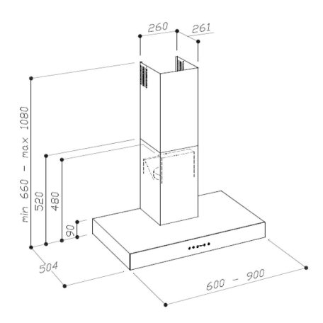 Sirius - Páraelszívó SLTC-122 TW PVD ANTI-DROP 90 cm Antracit