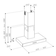   Sirius - Páraelszívó SLTC-122 TW PVD ANTI-DROP 60 cm Antracit