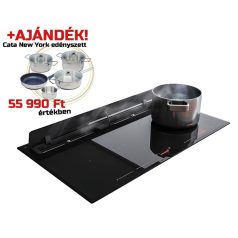   Sirius SIR700sz indukciós főzőlap beépített elszívóval S-DDH5 SHADOW + CATA NEW YORK edényszett