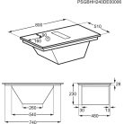 AEG TH84CC23CZ beépíthető indukciós főzőlap beépített páraelszívóval, SaphirMatt®  üvegfelület, 80 cm - ComboHob