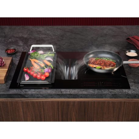 AEG TH84CC23CZ beépíthető indukciós főzőlap beépített páraelszívóval, SaphirMatt®  üvegfelület, 80 cm - ComboHob