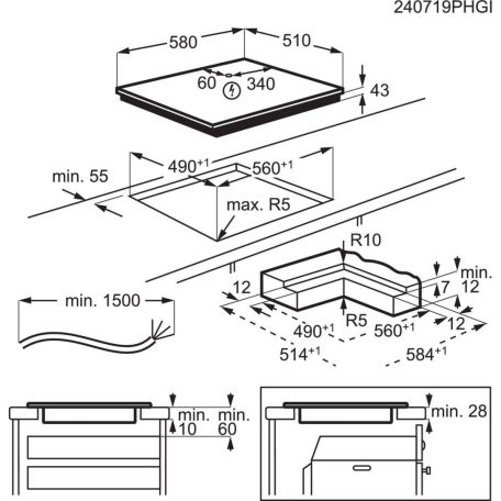AEG TO64RA07CB beépíthető kerámia főzőlap, 60 cm