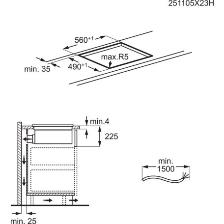 AEG TT64CB00CB beépíthető indukciós főzőlap beépített páraelszívóval, 60 cm