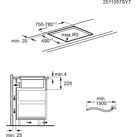 AEG TT84CB00CB beépíthető indukciós főzőlap beépített páraelszívóval, 80 cm
